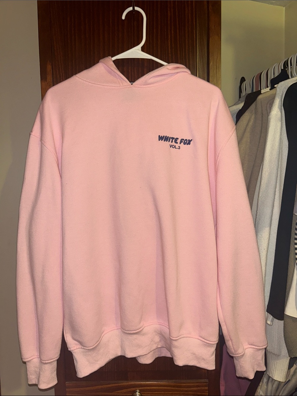 White Fox Pink Hoodie